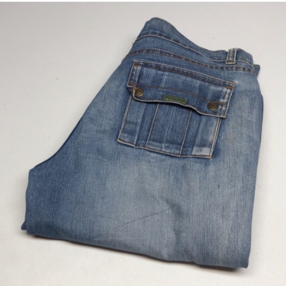 VINTAGE REQUEST HI-RISE ZIPPER HEM CROP JEANS 9/30x26 😎